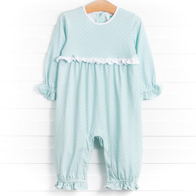 Dear Mint Dots Romper, Green
