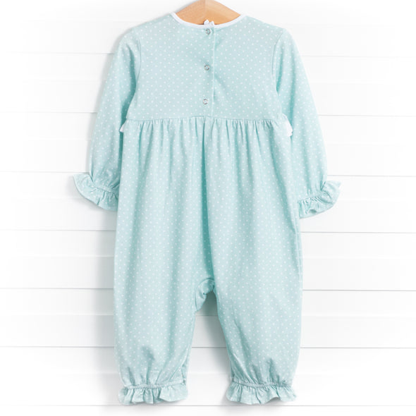 Dear Mint Dots Romper, Green