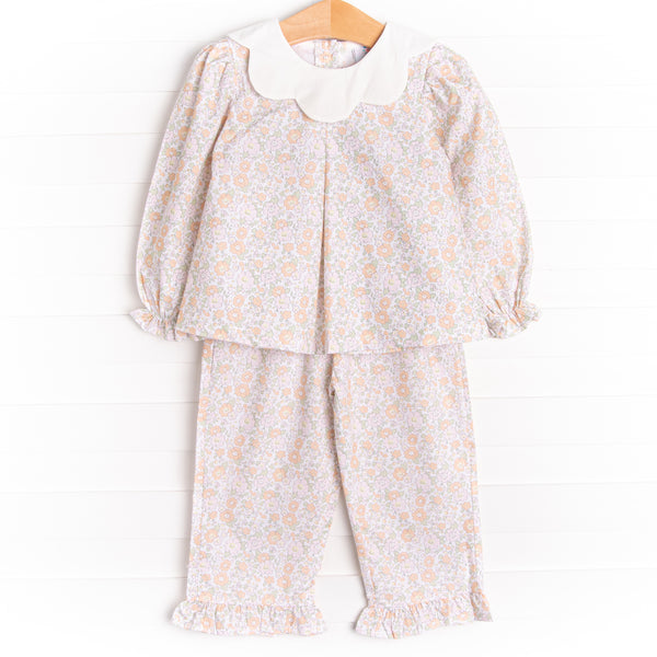 Bellflower Beauty Ruffle Pant Set, Pink