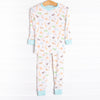 Day at the Zoo Bamboo Pajama Set, Blue