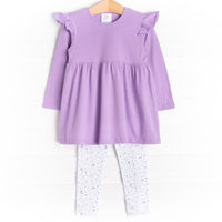 Berry Blossoms Legging Set, Purple