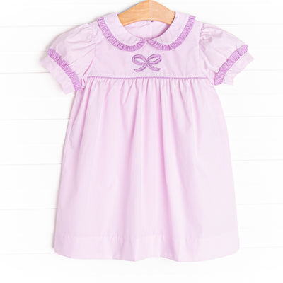 Bow Applique Dress, Purple