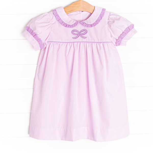 Bow Applique Dress, Purple
