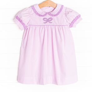 Bow Applique Dress, Purple