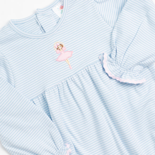Dazzling Dancer Applique Bubble, Blue Stripe