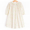 Sky Full of Flowers Smocked Bishop Dress, Pink