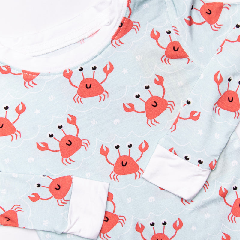 Sand Crab Sleeper Bamboo Pajama Set, Blue – Stitchy Fish
