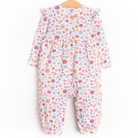 Fall Foliage Romper, Blue