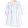 Dino Parade Smocked Dress, Blue