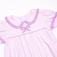 Bow Applique Dress, Purple