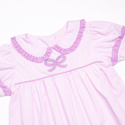 Bow Applique Dress, Purple