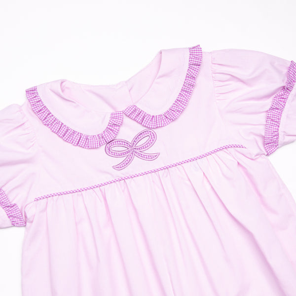 Bow Applique Dress, Purple