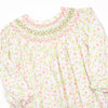 Sky Full of Flowers Smocked Bishop Dress, Pink