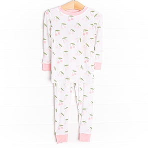 Very Cherry Bamboo Pajama Set, Pink