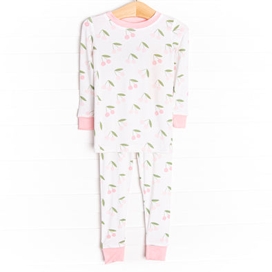 Very Cherry Bamboo Pajama Set, Pink