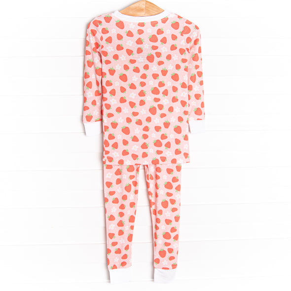 Strawberry Sweet Dreams Bamboo Pajama Set, Pink