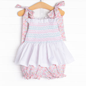 Soak Up the Sun Smocked Bloomer Set, Pink Floral