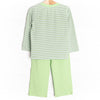 Stega-pal Applique Pant Set, Green Stripe