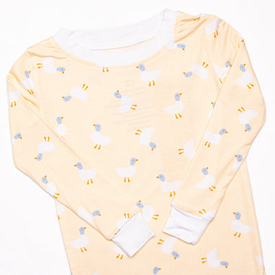 Waddle and Wake Bamboo Pajama Set, Yellow