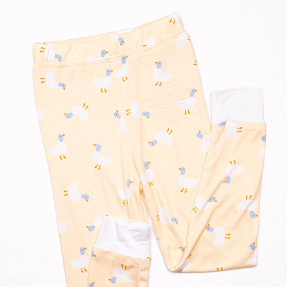 Waddle and Wake Bamboo Pajama Set, Yellow