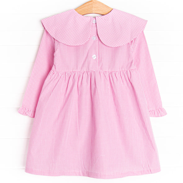 Whimsical Wings Embroidered Dress, Pink