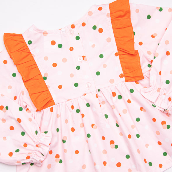 Polka Party Dress, Pink