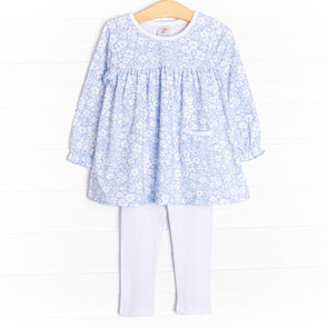Garden Gate Legging Set, Blue