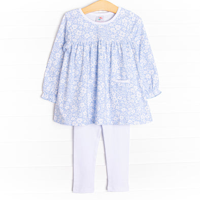 Garden Gate Legging Set, Blue