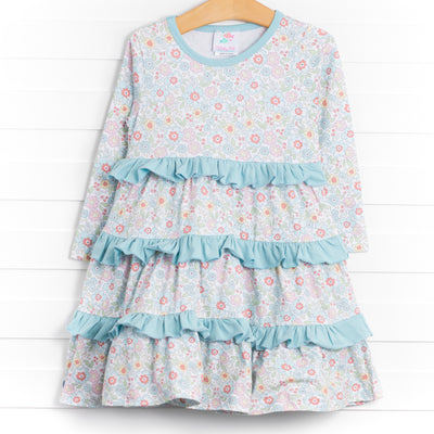 Kaleidoscopic Blossom Dress, Blue