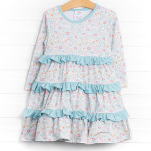 Kaleidoscopic Blossom Dress, Blue