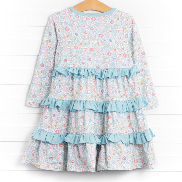 Kaleidoscopic Blossom Dress, Blue