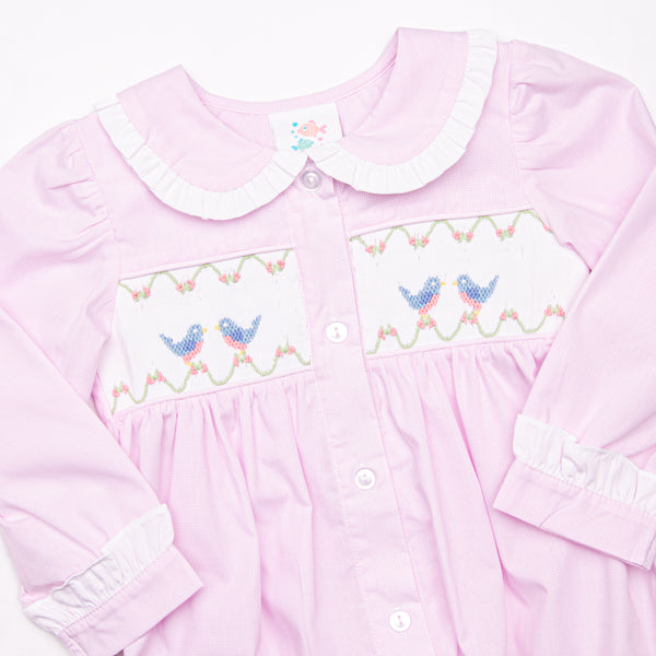 Birdie Besties Smocked Dress, Pink