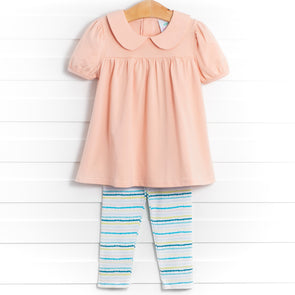 Sweet Stripes Legging Set, Blue