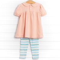 Sweet Stripes Legging Set, Blue