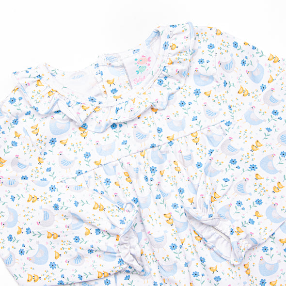 Chicks and Chirps Dress, Blue