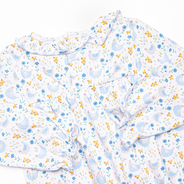 Chicks and Chirps Dress, Blue
