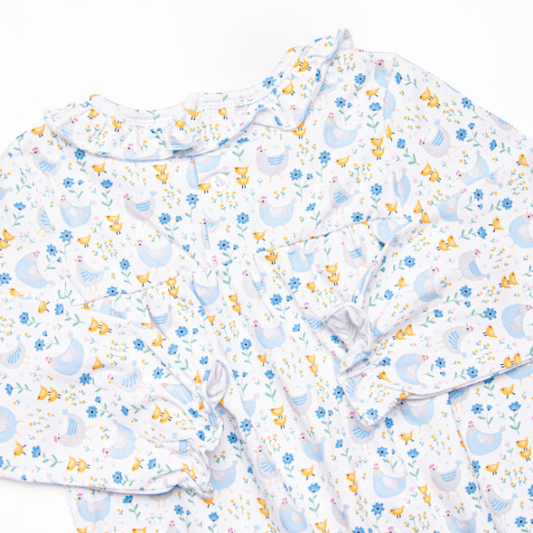 Chicks and Chirps Dress, Blue