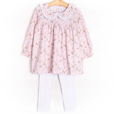 Ditsy Daisy Legging Set, Pink