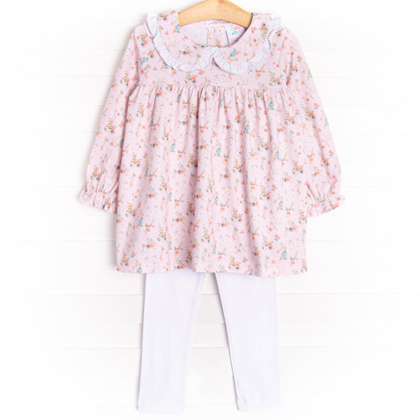 Ditsy Daisy Legging Set, Pink