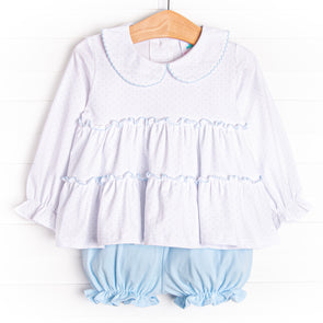 Dotted Darling Bloomer Set, Blue
