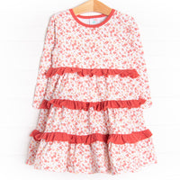 Crimson Camelia Twirl Dress, Red