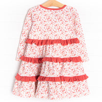 Crimson Camelia Twirl Dress, Red