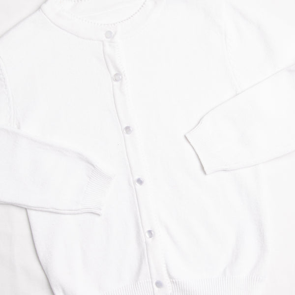 Button-Up Sweater, White