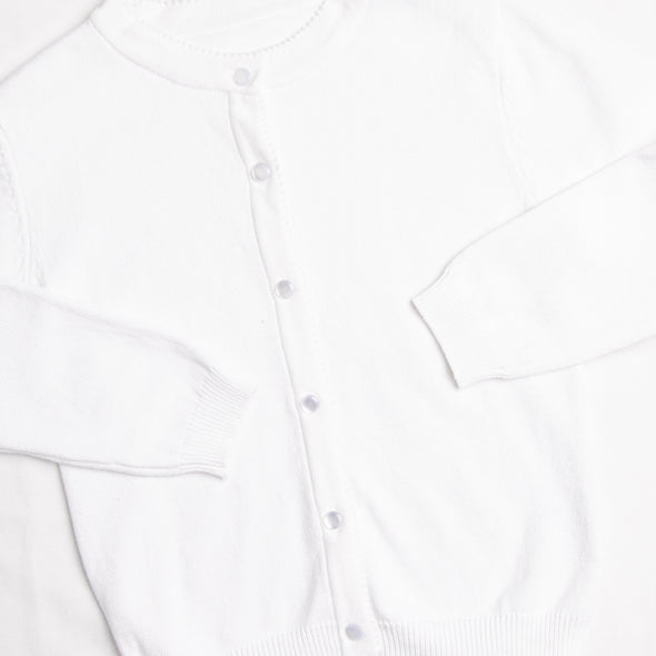 Button-Up Sweater, White