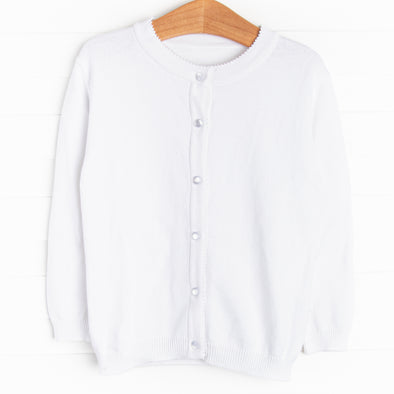 Button-Up Sweater, White