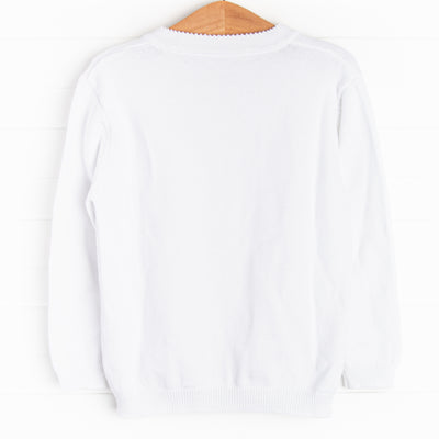 Button-Up Sweater, White