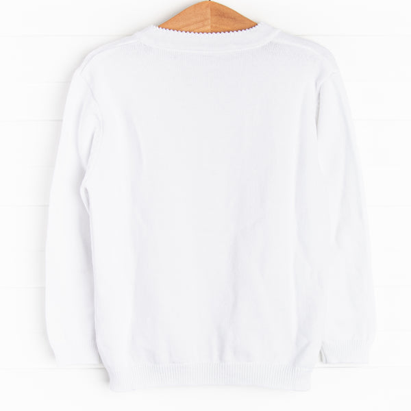 Button-Up Sweater, White
