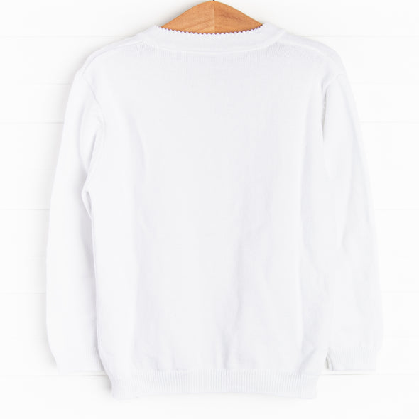 Button-Up Sweater, White