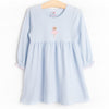 Dazzling Dancer Applique Dress, Blue Stripe