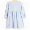 Dazzling Dancer Applique Dress, Blue Stripe